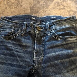 BKE Men's Dark Blue Bootcut Jeans